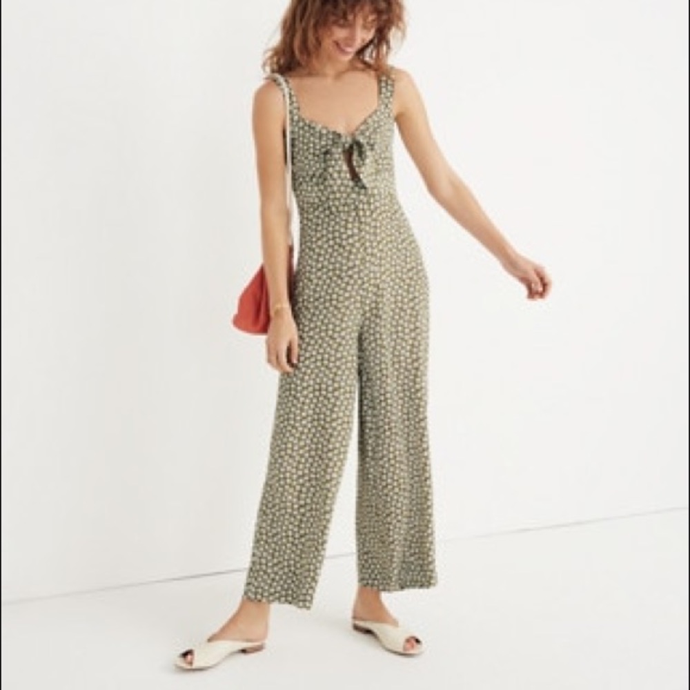 Plumeria Cutout Jumpsuit in Mini Daisy